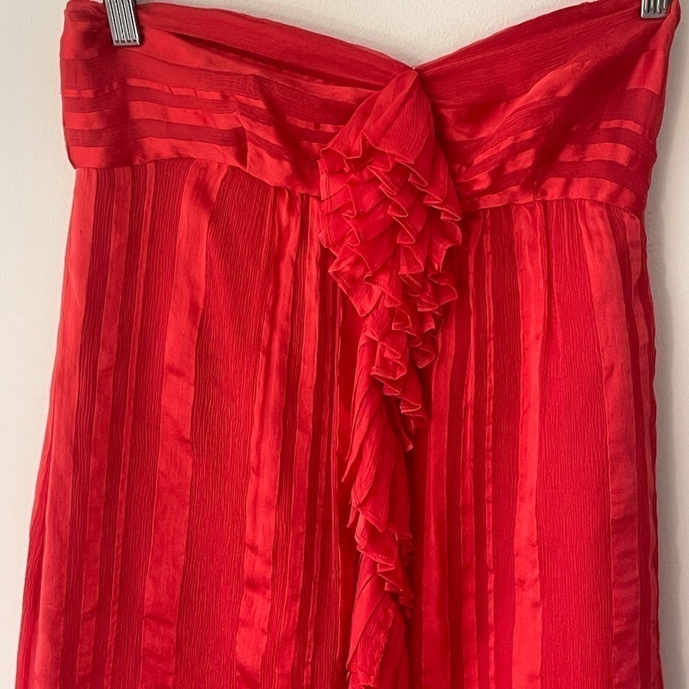 Twelfth Street by Cynthia Vincent Womens Size 6 Silk Red Striped Strapless Dress